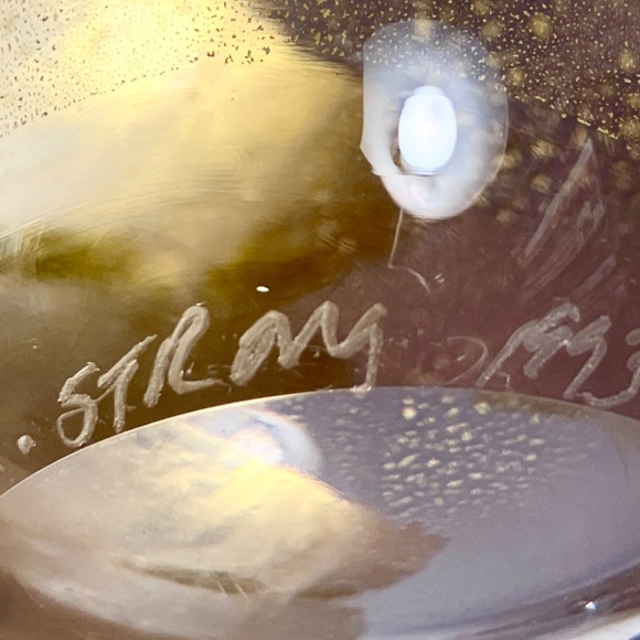 RANDY STRONG Signed Paperweight / 3.25 Inches / Vintage 1993 Gold Foil Art Glass - Picture 8 of 9